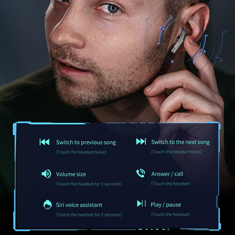 Wireless Bluetooth Headphones with Mic Display