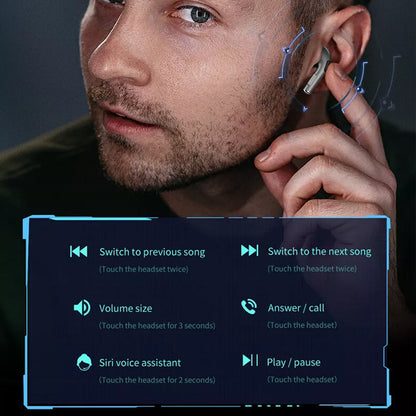 Wireless Bluetooth Headphones with Mic Display