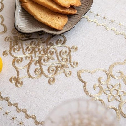 Elegant Embroidered Dining Table Cover