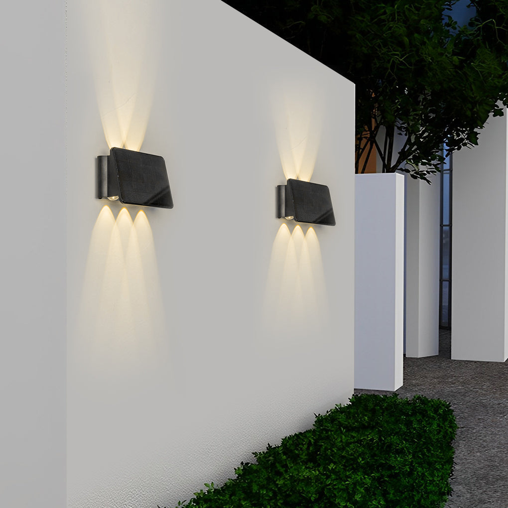 Outdoor LED Solar Powered Black Wall Lamps