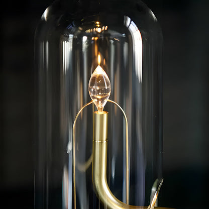Elegant Glass Dome LED Candle Table Lamp