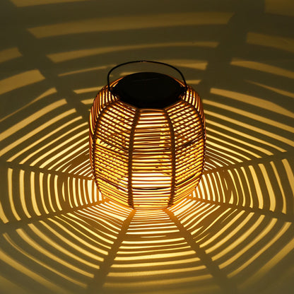 Outdoor Solar Powered Rattan Garden Lamp