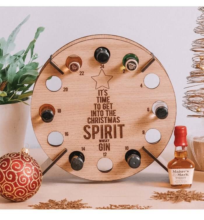 Festive Holiday Countdown Tree - Reusable Wood Wine Holder