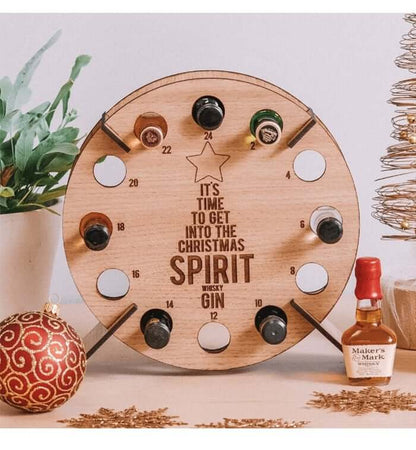 Festive Holiday Countdown Tree - Reusable Wood Wine Holder