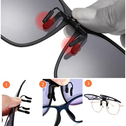 Polarized Clip On Flip Up Sunglasses