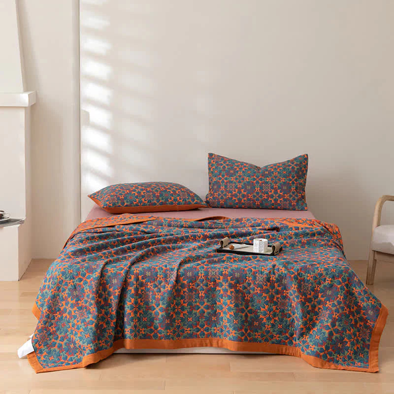 Colorful Plaid Six Layer Cotton Quilt