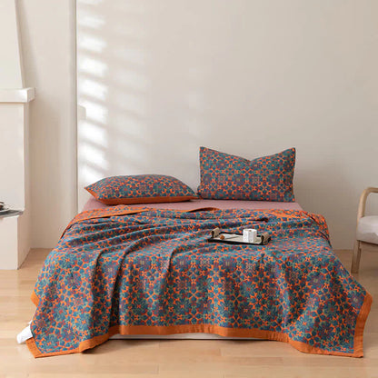 Colorful Plaid Six Layer Cotton Quilt
