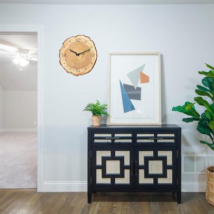Natural Wood Round Wall Clock