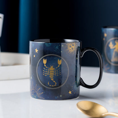 Navy Blue Astrology Ceramic Coffee Mug