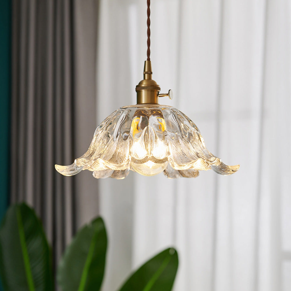 Elegant Floral Hanging Glass Lamp - Cofik