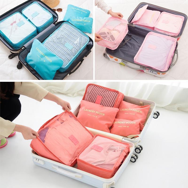 Compact Travel Bag Packing Organizers 6 Pack