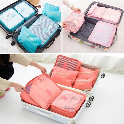 Compact Travel Bag Packing Organizers 6 Pack