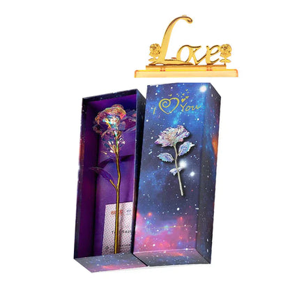 Sparkling Pink Valentine's Day Rose Figurine