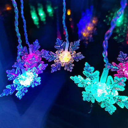 Outdoor String Snowflake Fairy Lights - Waterproof