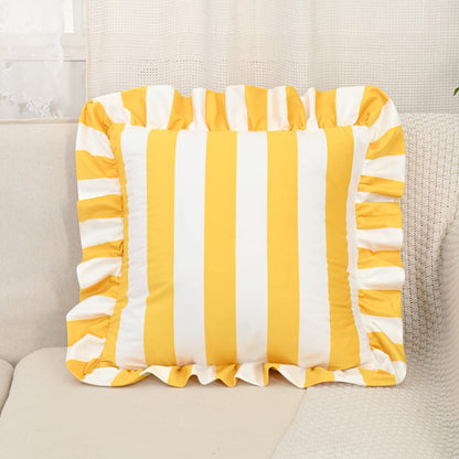 Vintage Floral Ruffled Pillow Cover