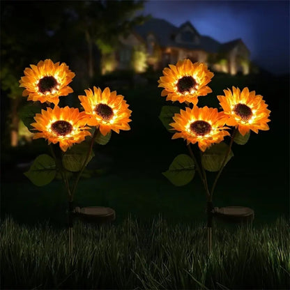 Bright Solar Powered Garden Flower Light