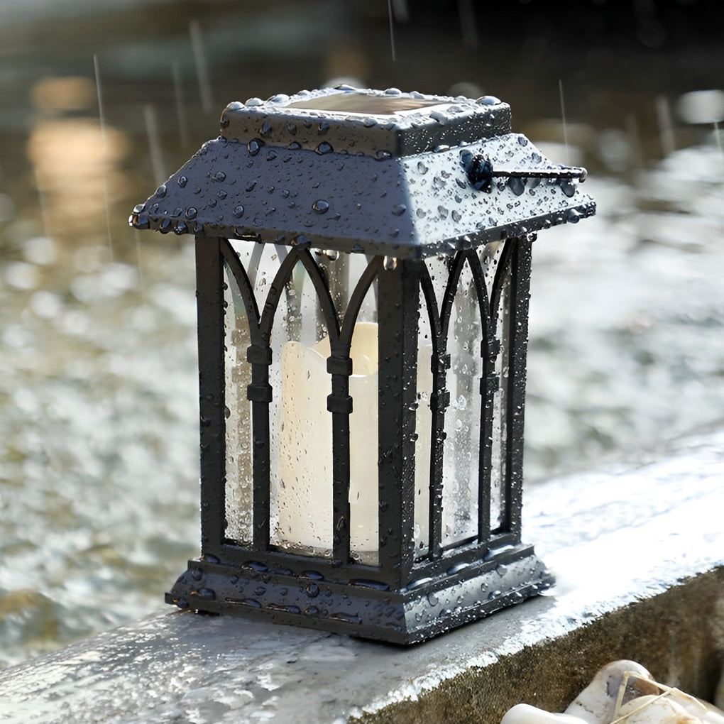 Compact Solar Powered Black LED Outdoor Camp Light