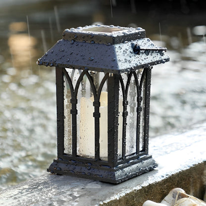 Compact Solar Powered Black LED Outdoor Camp Light
