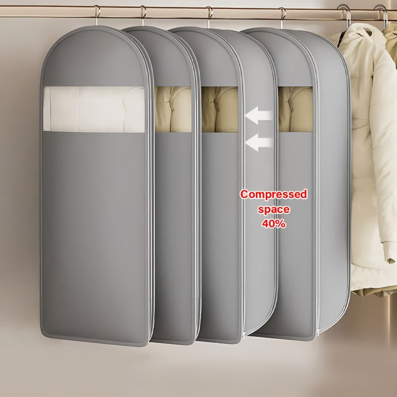 Compact Closet Hanging Storage Bag with Easy Zipper