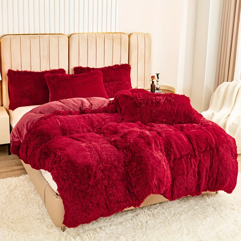 Cozy Fleece Duvet Cover Set with Zipper
