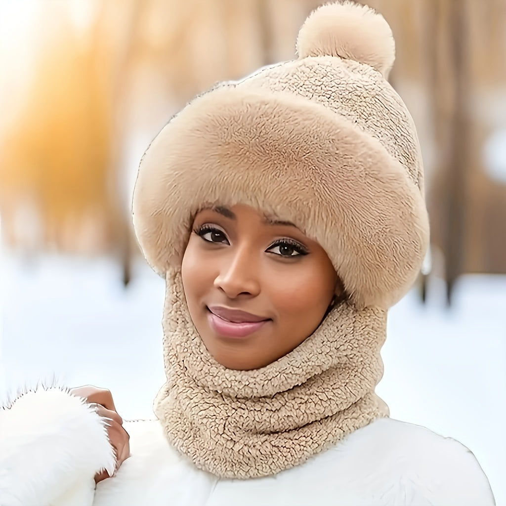 Cozy Beanie and Scarf Set with Soft Fleece Lining - Cofik