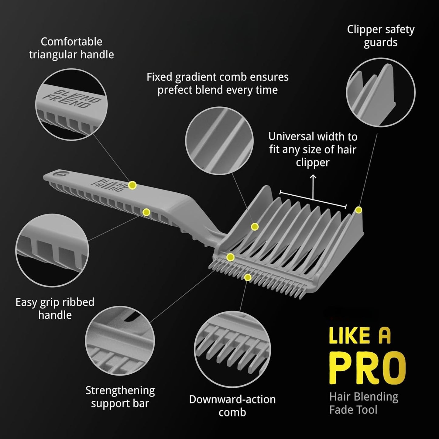 Noxord Fade Comb - Easy Hair Cutting Tool for Home Use