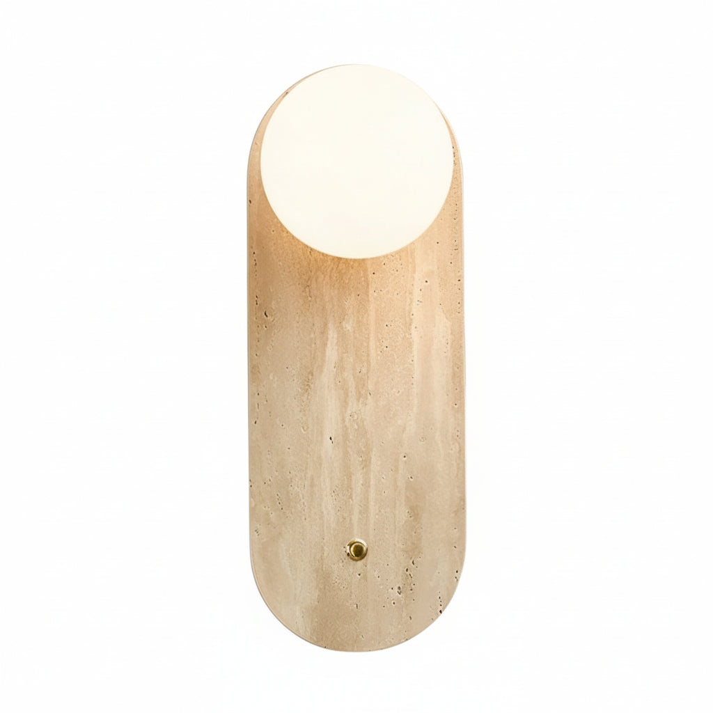 Natural Stone Wall Light - Yellow LED Sconce