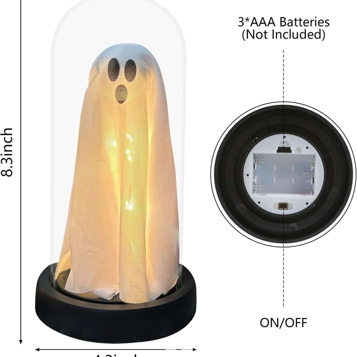 Spooky Ghost Glass Dome Table Lamp