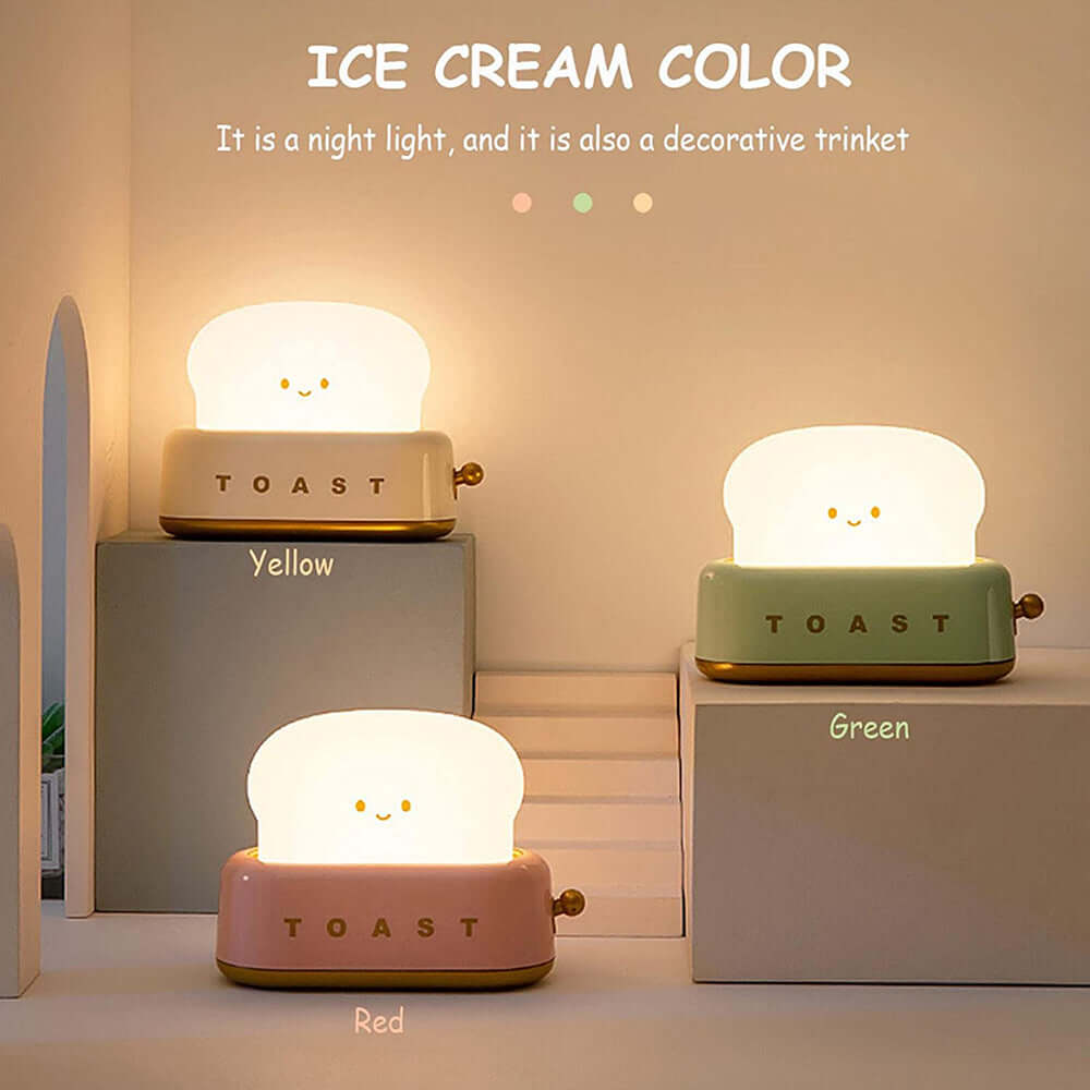 Colorful LED Night Light USB Toast Lamp for Kids Bedroom