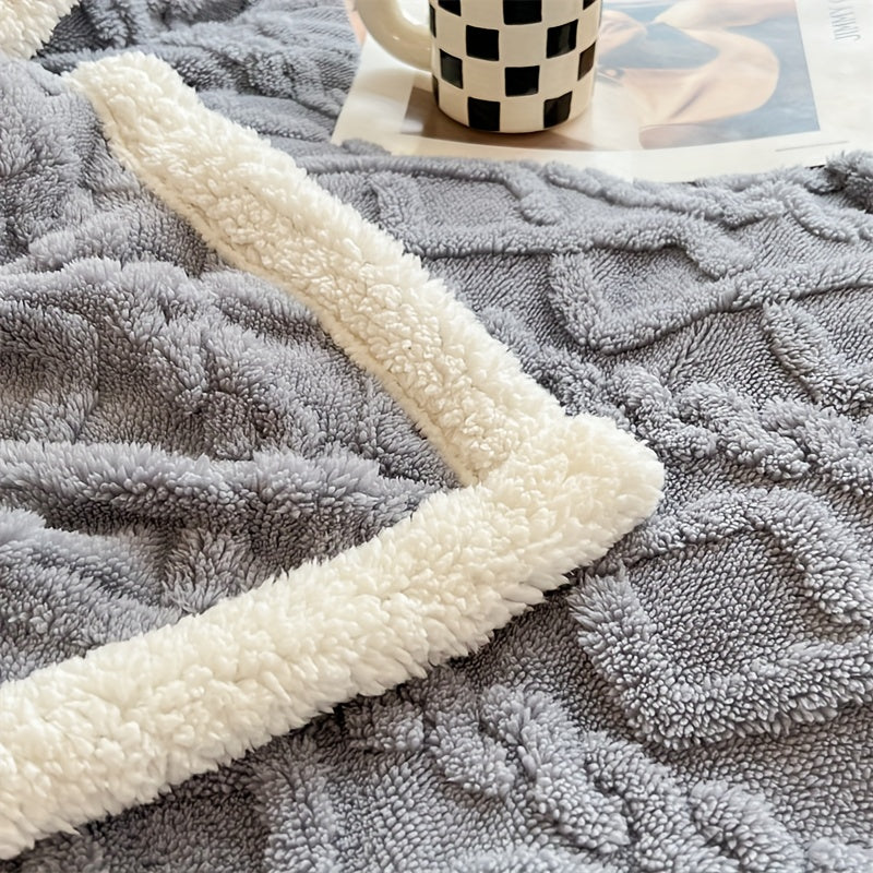 Warm Plush Reversible Fleece Throw Blanket