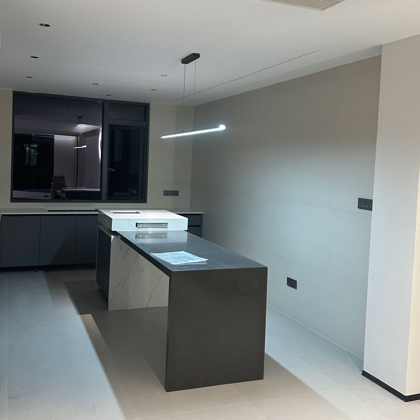 Sleek Metal Kitchen Island LED Pendant Light