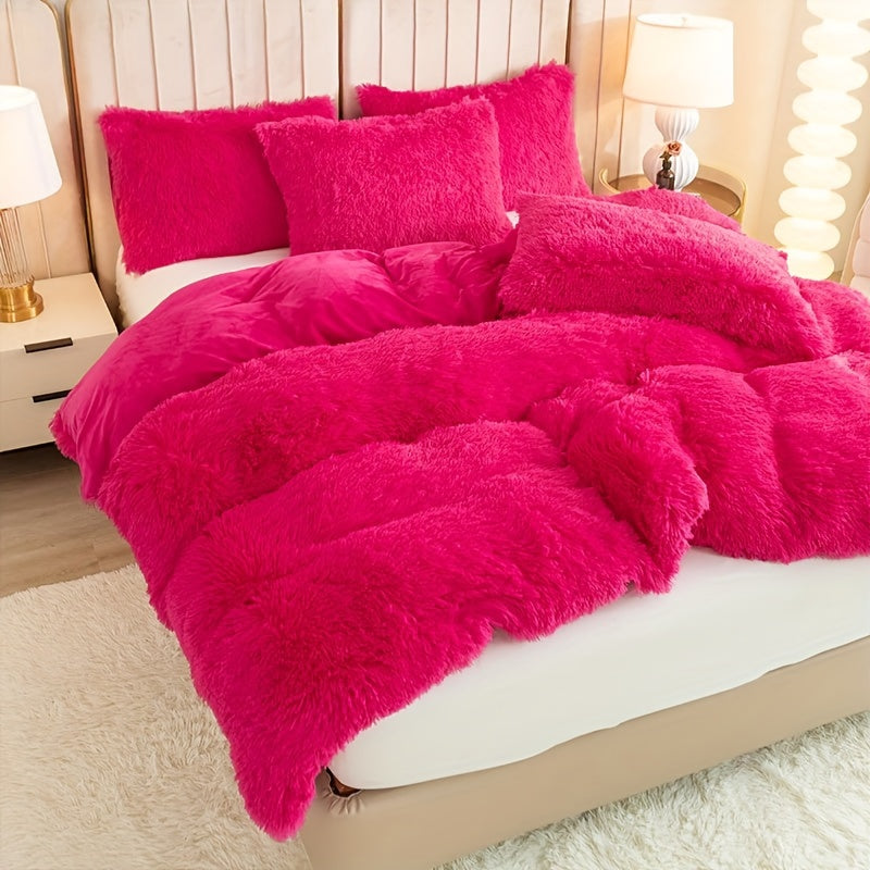 Cozy Fleece Duvet Cover Set with Zipper