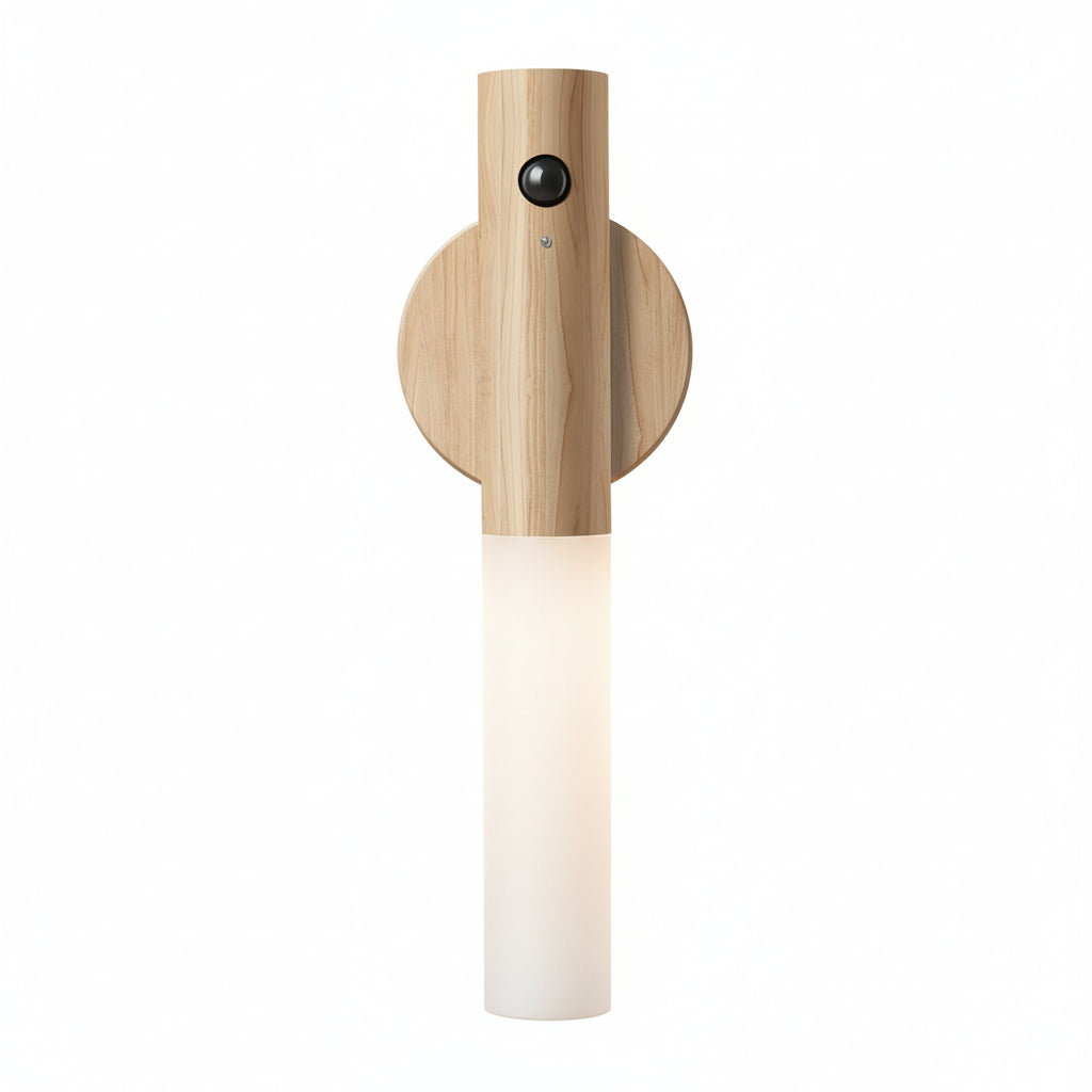 Compact Wooden LED Wall Lamp with Motion Sensor - Cofik
