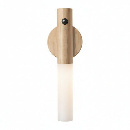 Compact Wooden LED Wall Lamp with Motion Sensor - Cofik