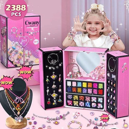 Fun Beaded Jewelry Making Kit for Kids with Shiny Beads