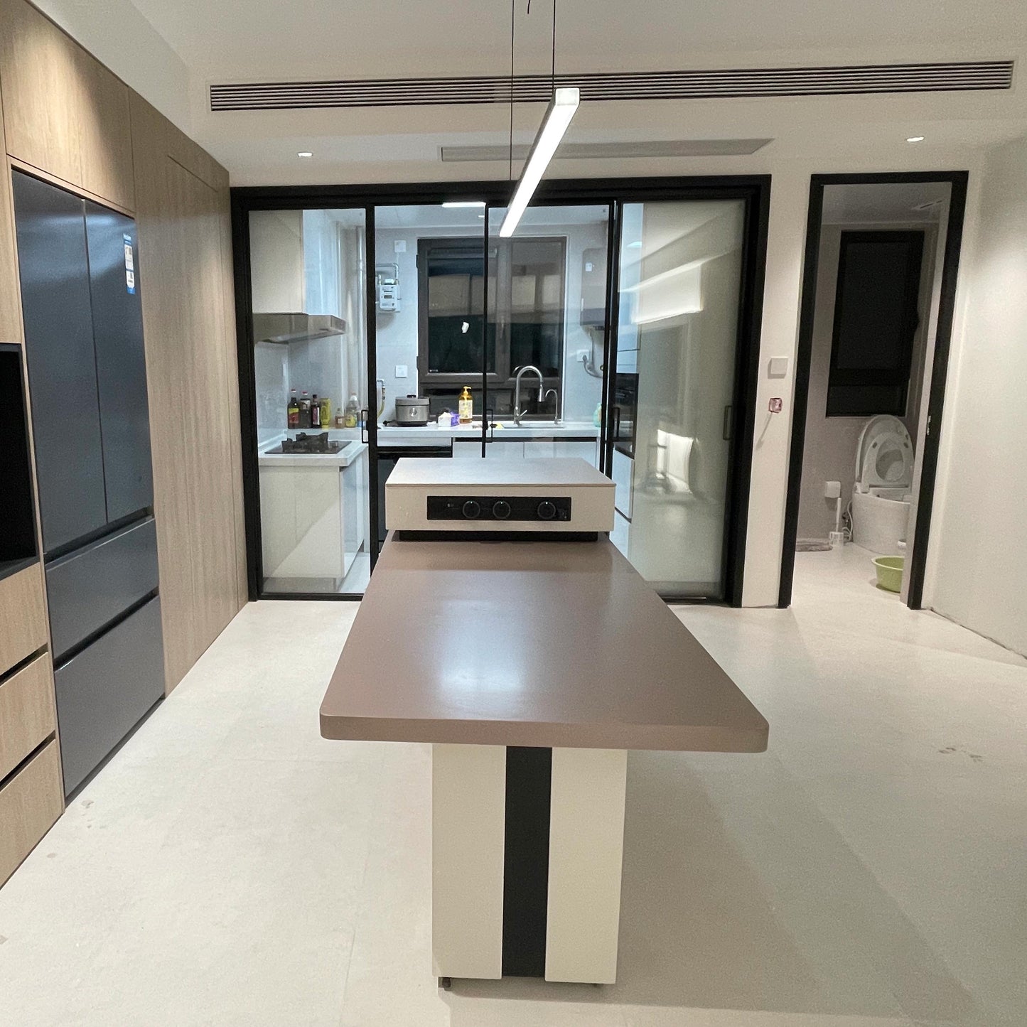 Sleek Metal Kitchen Island LED Pendant Light
