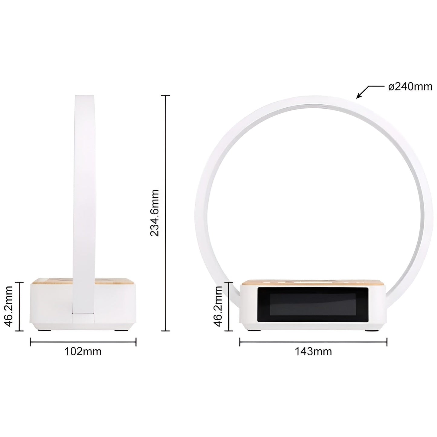 Smart LED Desk Lamp with Wireless Charging & Alarm