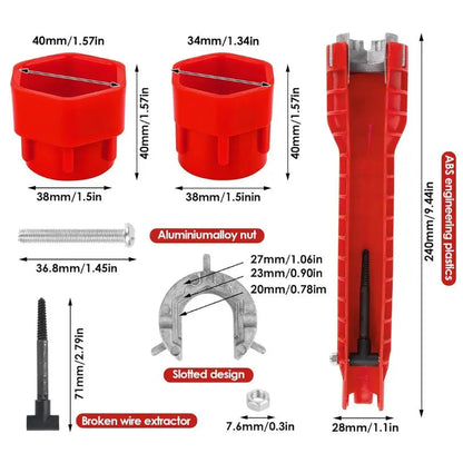 Multifunctional 8-in-1 Basin Wrench Tool