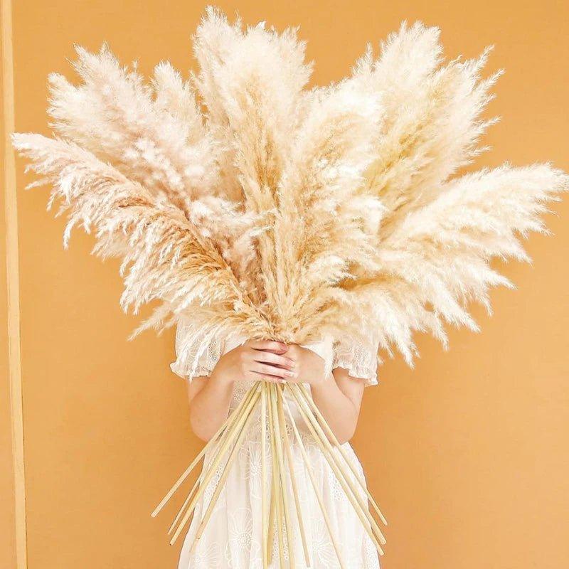 Natural Dried Pampas Grass Floral Arrangement for Home Decor