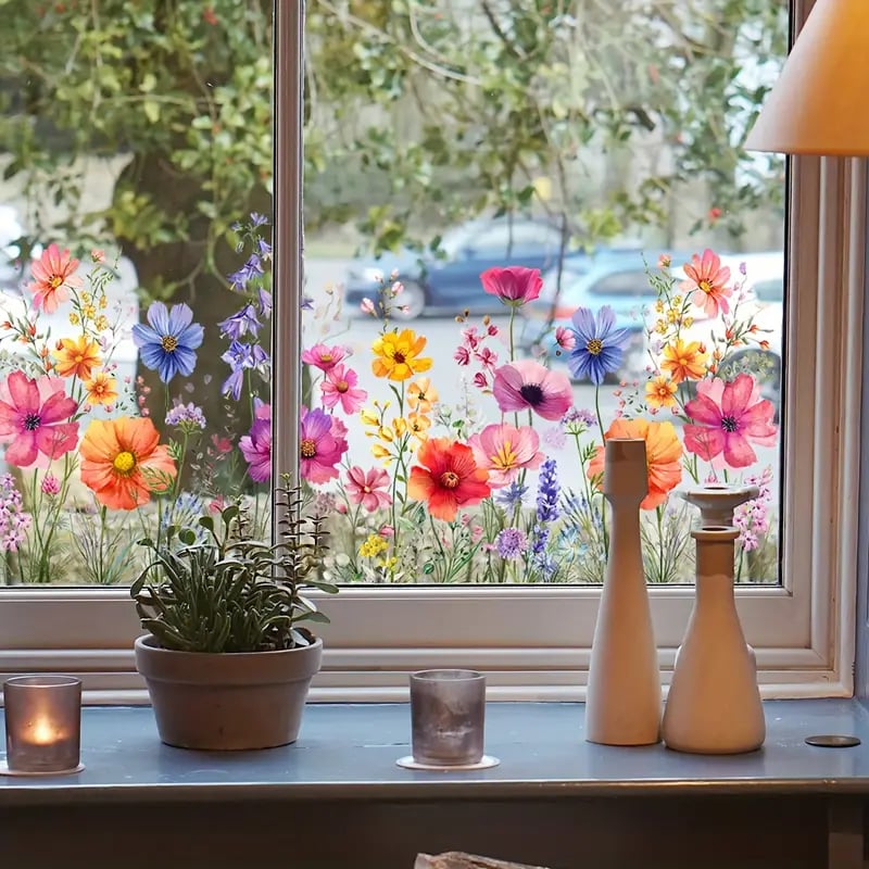 Vibrant Flower Vinyl Window Decal