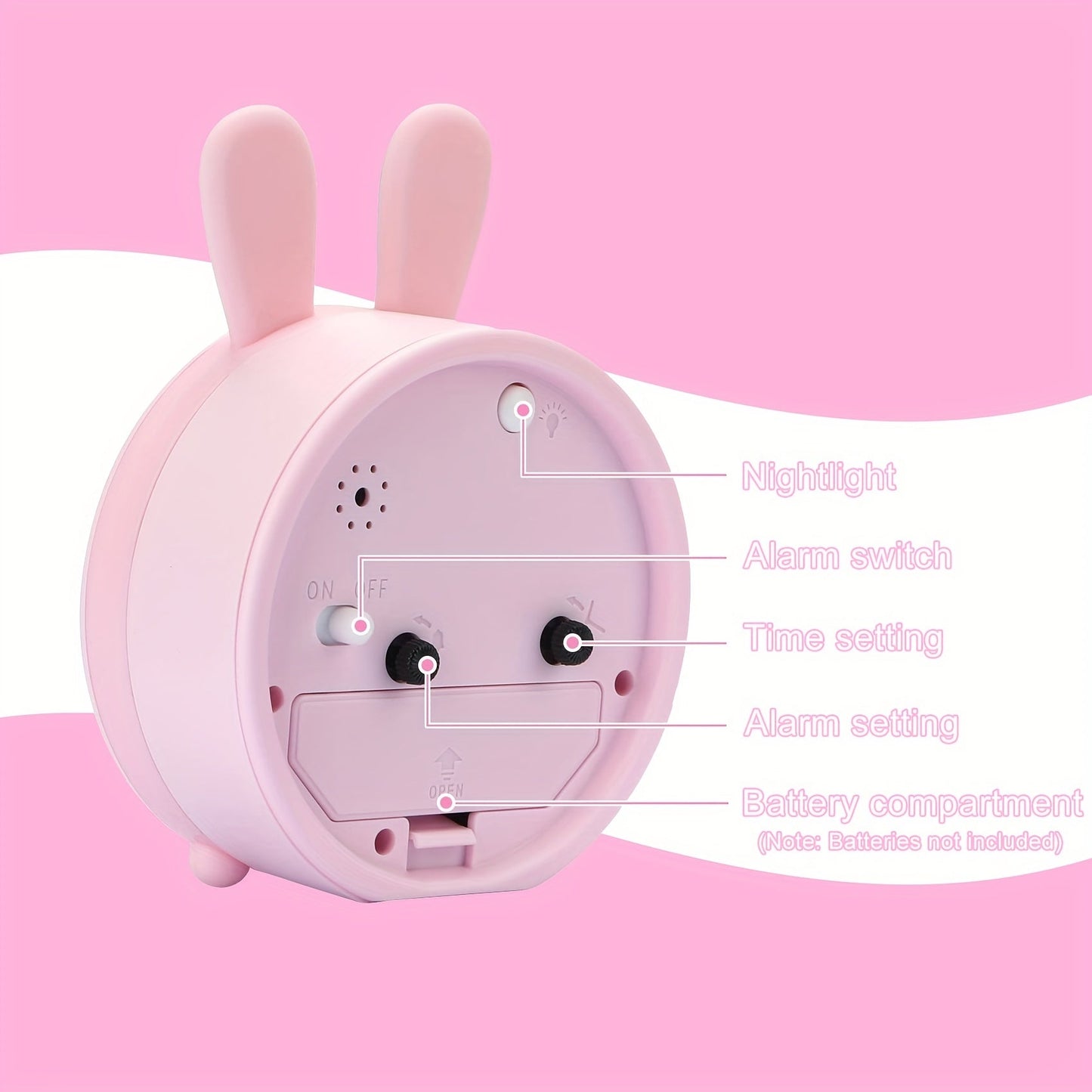 Kids Sleep Clock with Soft Nightlight & Cute Bunny Design