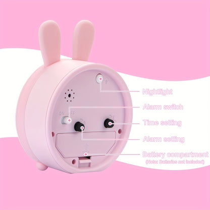 Kids Sleep Clock with Soft Nightlight & Cute Bunny Design