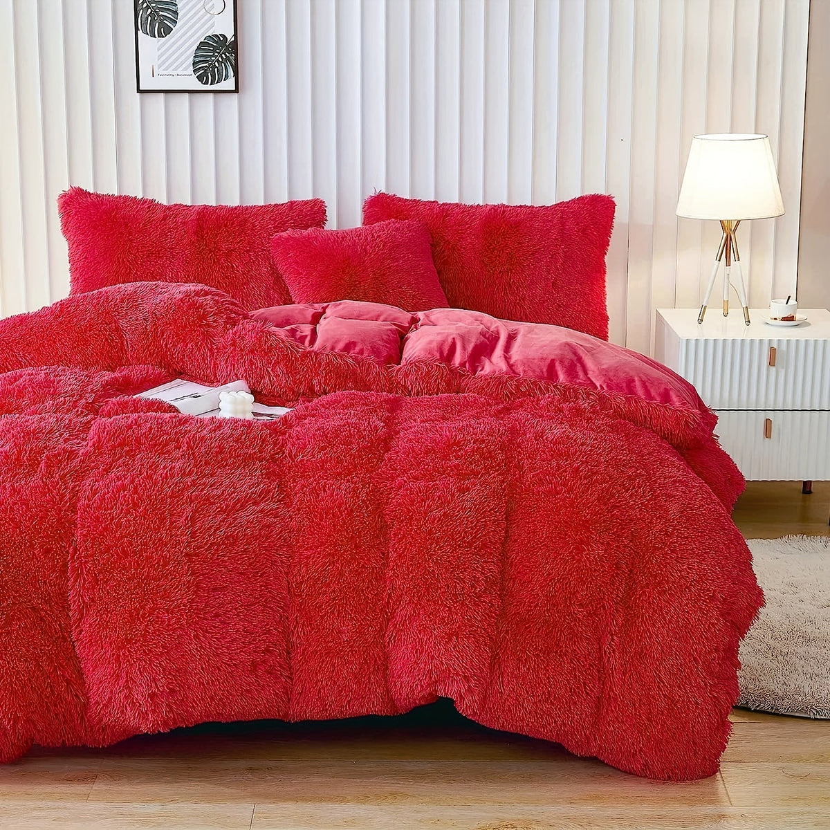 Cozy Fleece Duvet Cover Set with Zipper