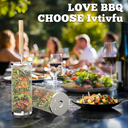 Durable Stainless Steel BBQ Grill Baskets for Outdoor Use