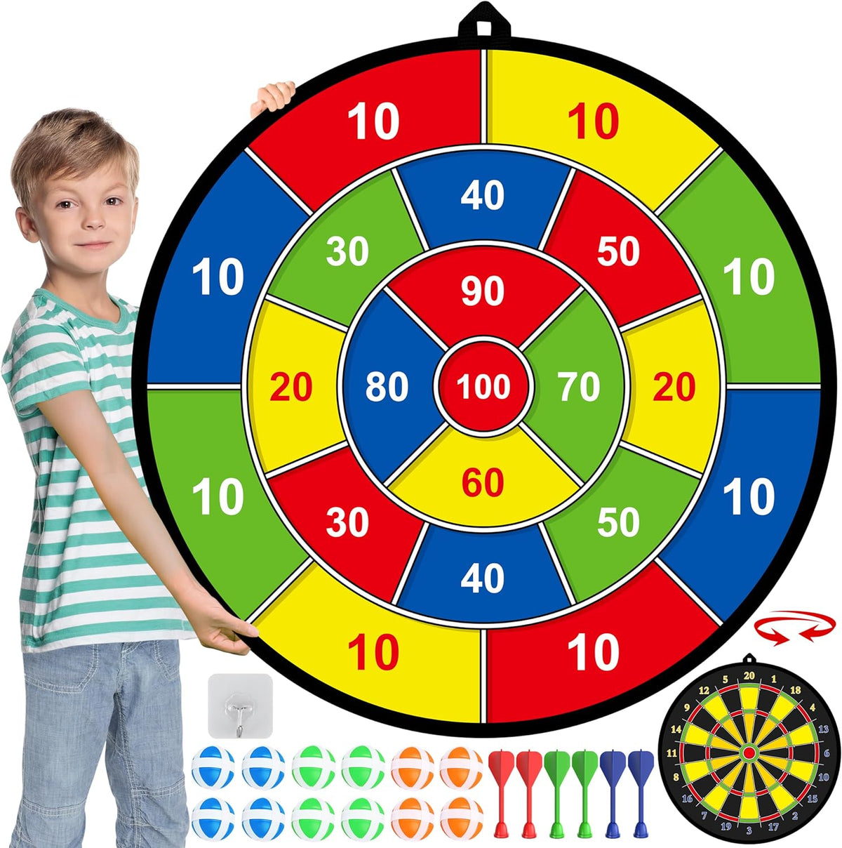 Fun Double-Sided Kids Dartboard Set - Cofik