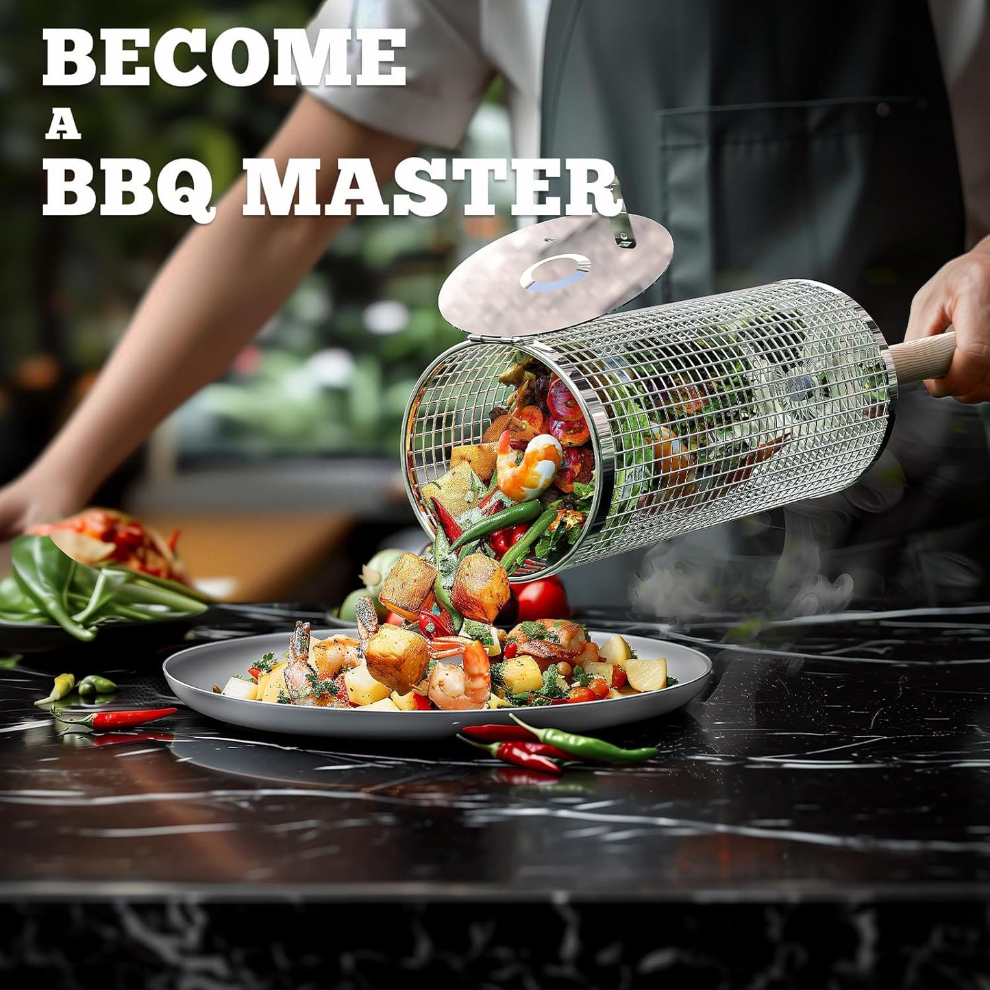 Durable Stainless Steel BBQ Grill Baskets for Outdoor Use
