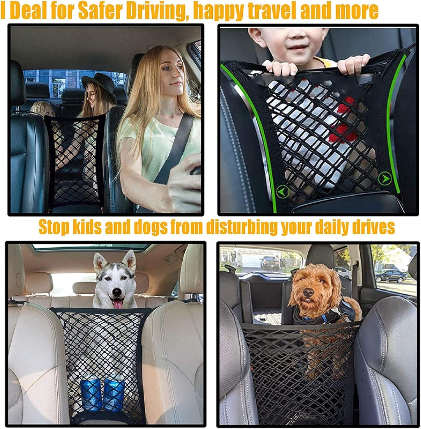 Universal Car Seat Organizer & Pet Net Barrier
