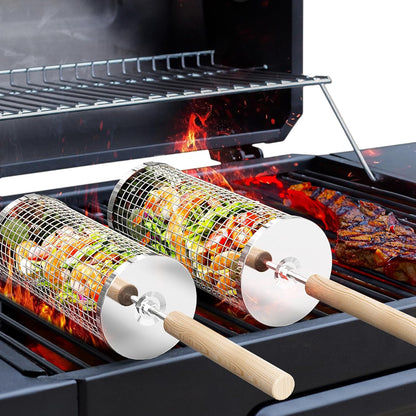 Durable Stainless Steel BBQ Grill Baskets for Outdoor Use