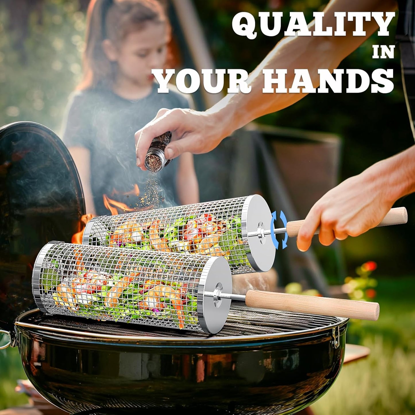Durable Stainless Steel BBQ Grill Baskets for Outdoor Use - Cofik