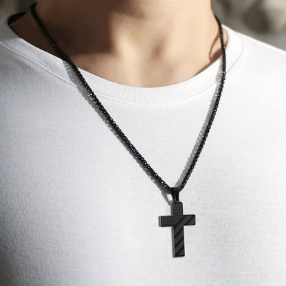 Patriotic USA Flag Cross Pendant Necklace